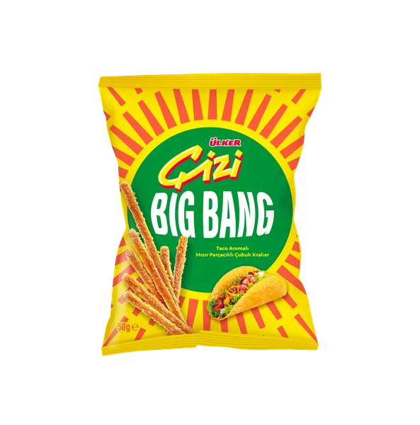 ÜLKER ÇİZİ BİG BANG TACO AROMALI MISIR KRAKER 50 G
