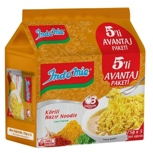 INDOMİE KÖRİLİ NOODLE 5 Lİ PKT
